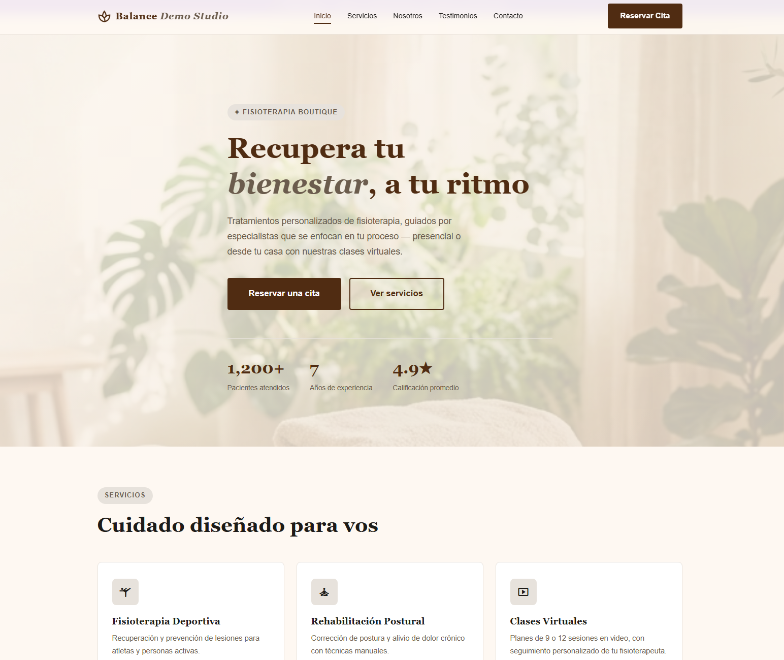 Balance — sitio y reservas
