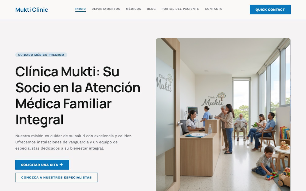 Clínica Mukti — Inicio