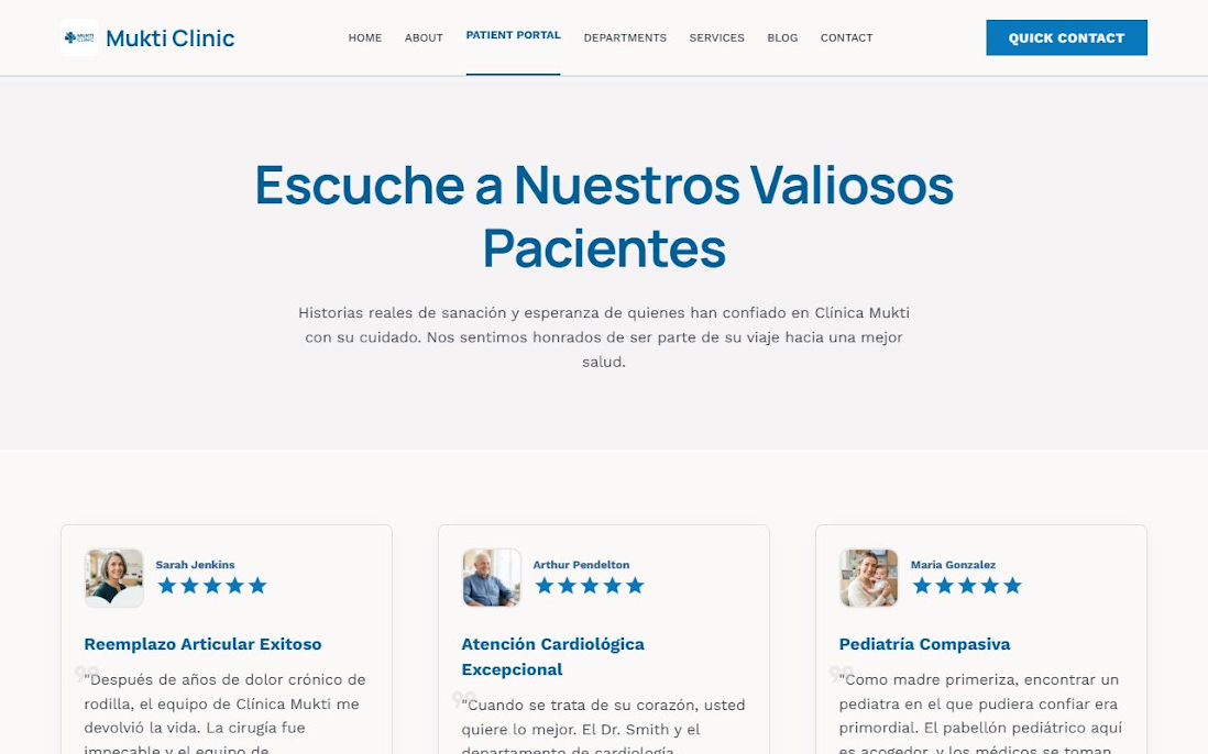 Clínica Mukti — Testimonios