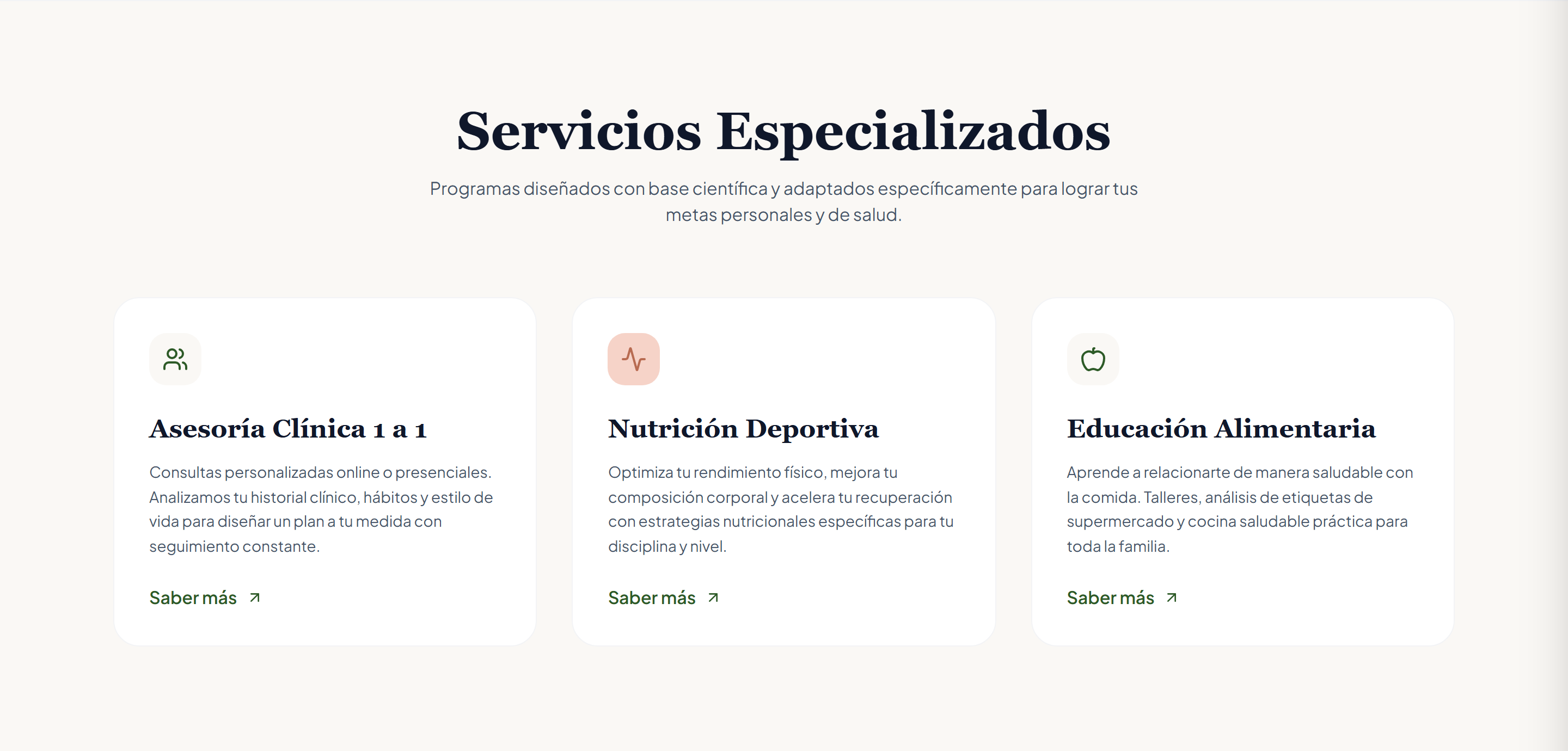 NutriDemo — Servicios