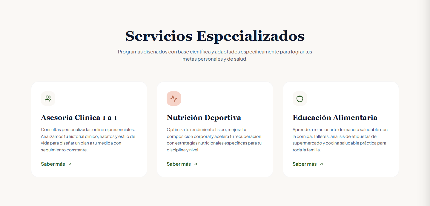 NutriDemo — Servicios