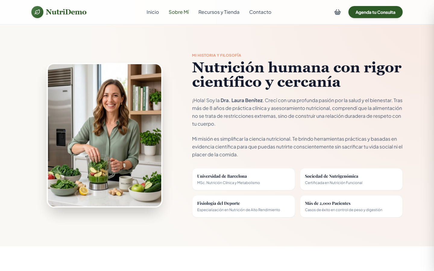 NutriDemo — Sobre mí